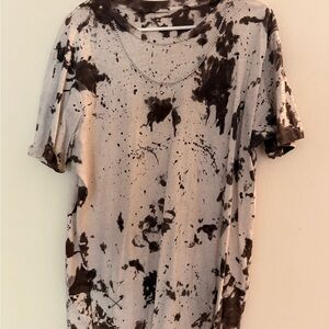 Brown and White Tie-Dye T-Shirt